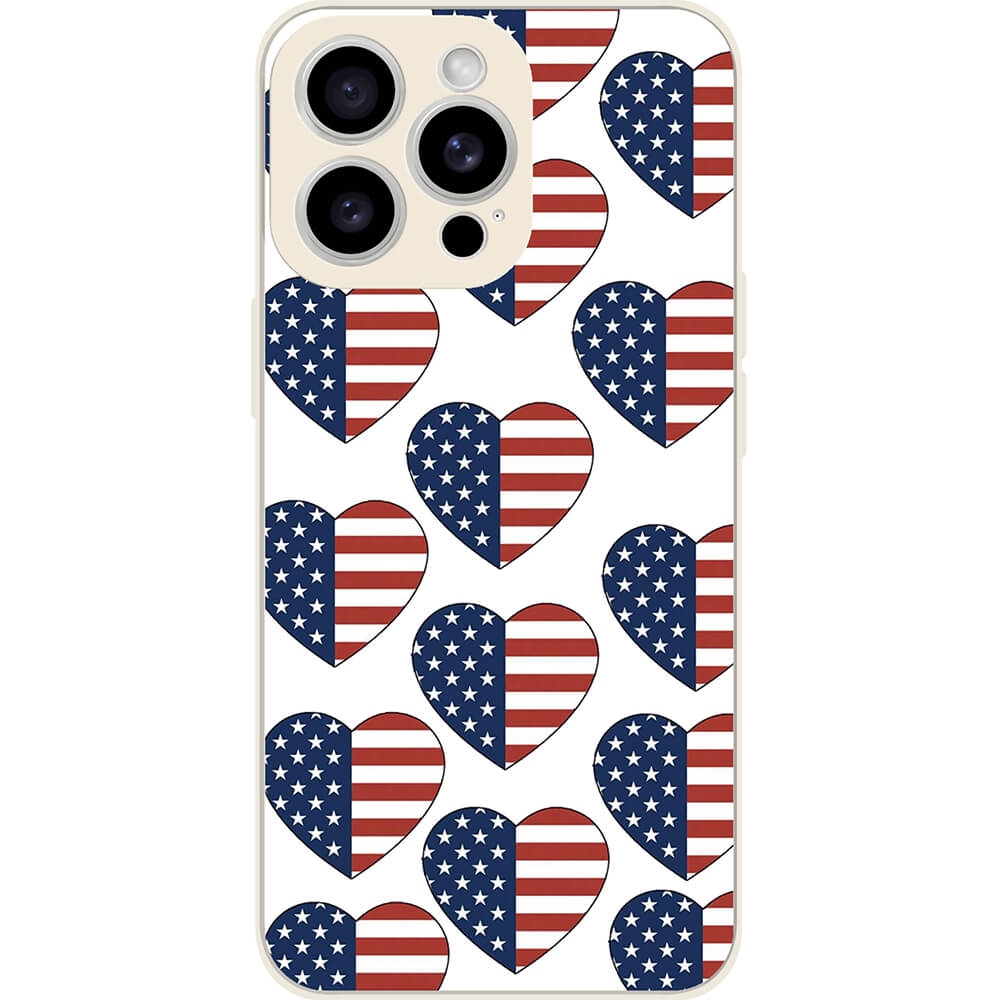 American Flag Heart - Customizable Case For iPhone