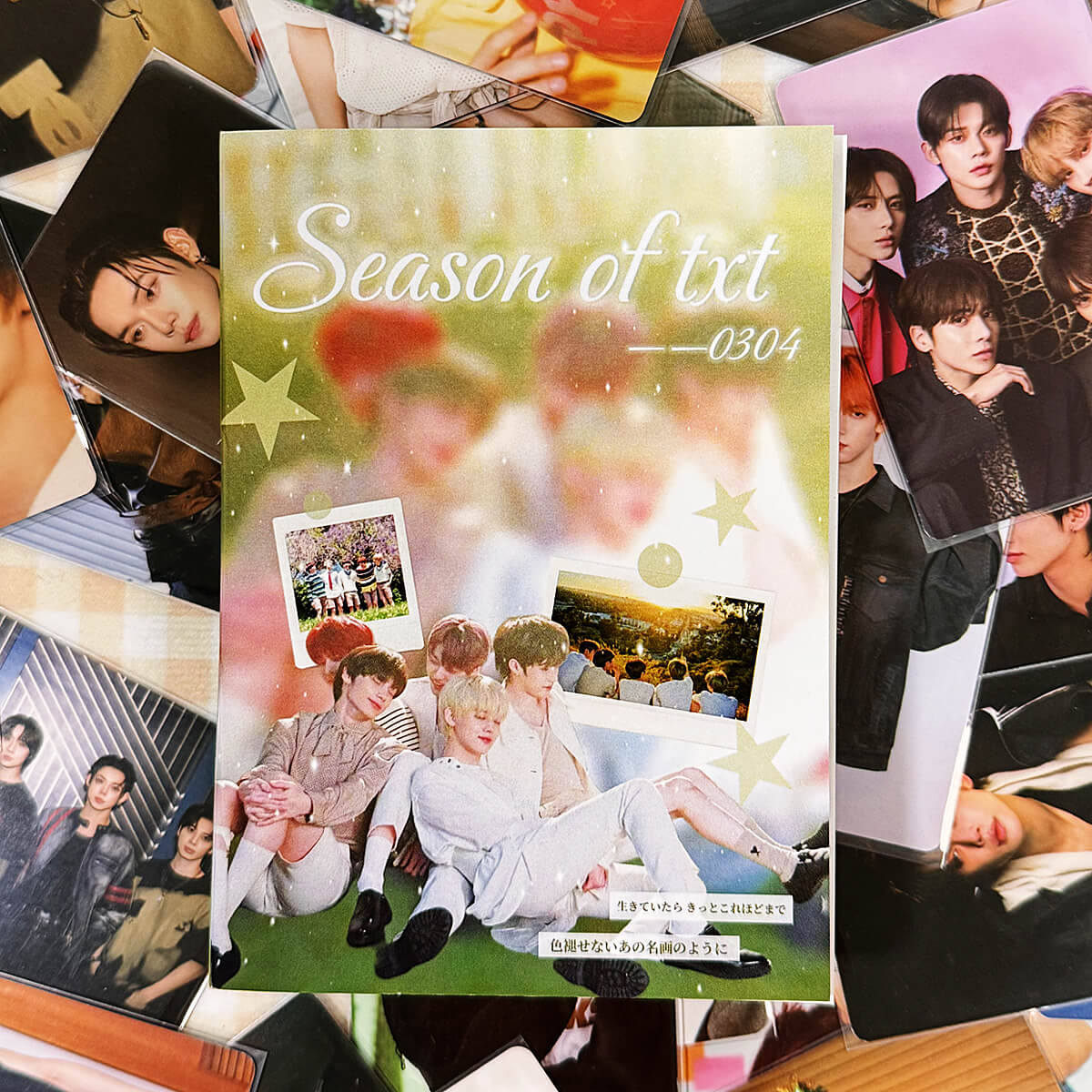 TXT Sticker Book featuring all 5 members – Yeonjun, Soobin, Beomgyu, Taehyun, and Hueningkai